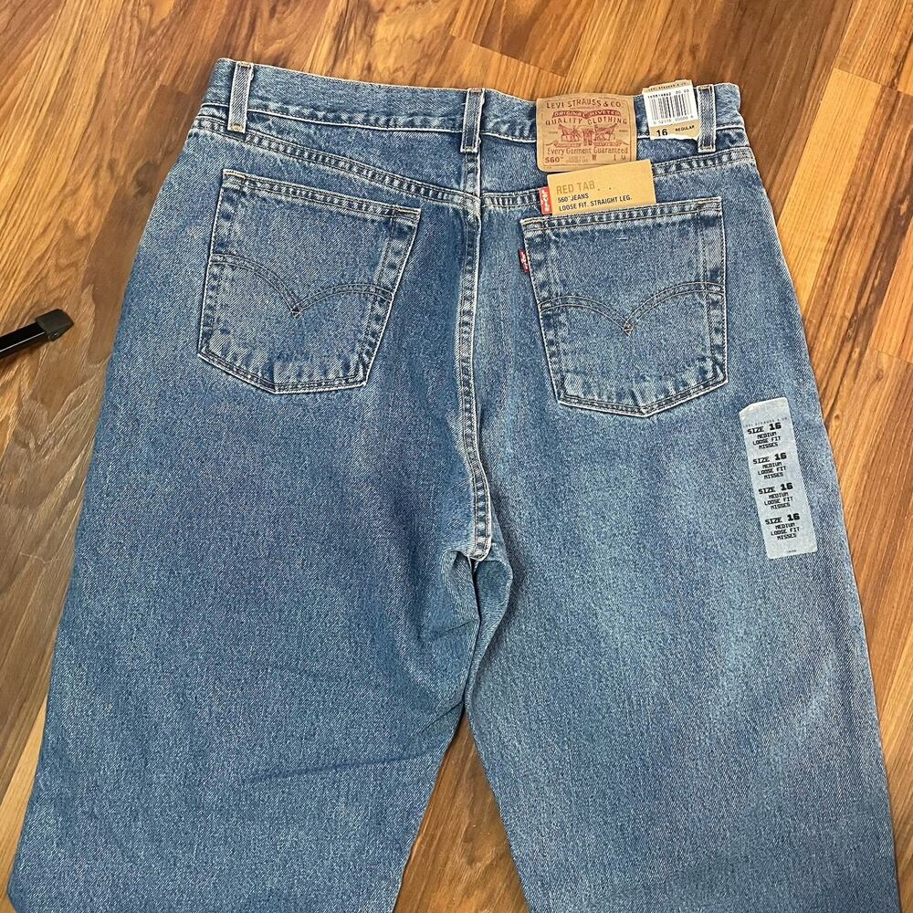 Levi's 560 Loose Fit Straight Leg Jeans Women’s Misses Size 16 Regular Red Tab - Picture 4 of 10